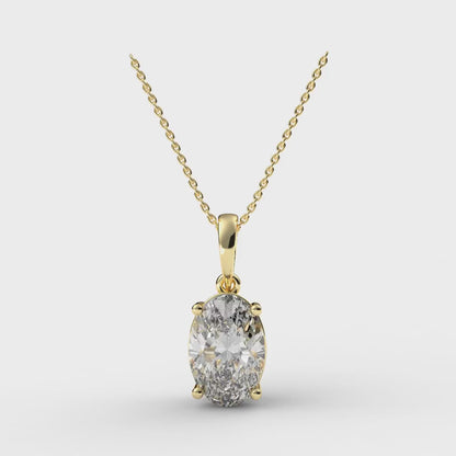 OVAL 4 PRONG SOLITAIRE PENDANT 4.00 CTTW
