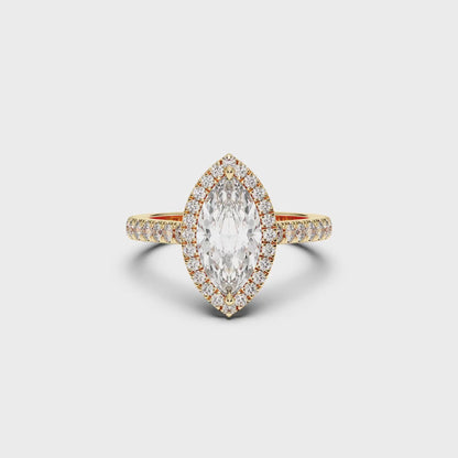 MARQUISE HALO RING 1.50 CTTW