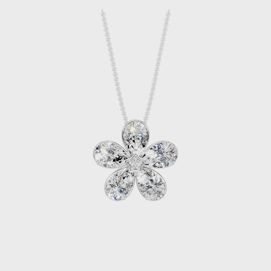 FLORAL DIAMOND CLUSTER PENDANT 1.50 CTTW