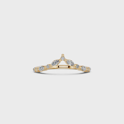 RD/MQ V SHAPE WEDDING BAND 0.30 CTTW