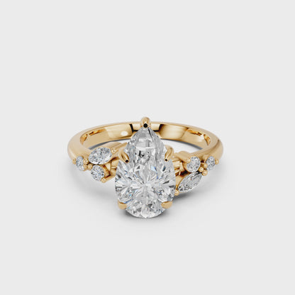 PEAR TRILOGY DIAMOND RING 2.00 CTTW