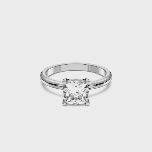 SQ.CUSHION SOLITAIRE RING 1.00 CTTW