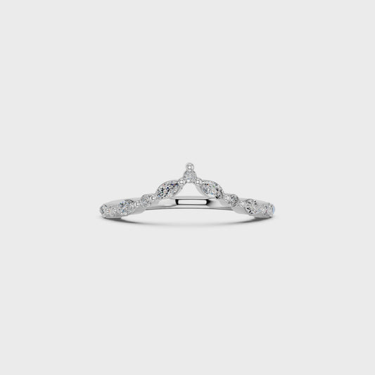 RD/MQ V SHAPE WEDDING BAND 0.30 CTTW
