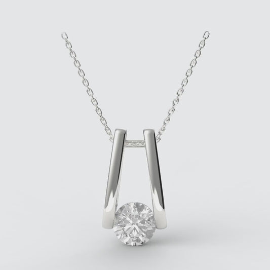 ROUND FLOATING SOLITAIRE PENDANT 1.00 CTTW
