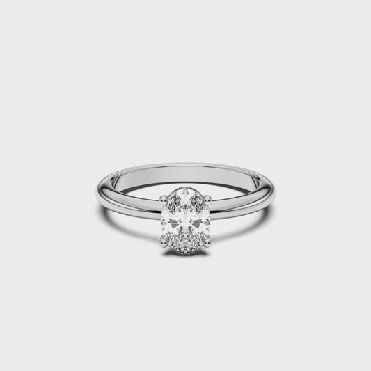 OVAL SOLITAIRE RING 1.00 CTTW