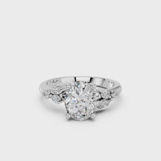 OVAL TRILOGY DIAMOND RING 3.00 CTTW