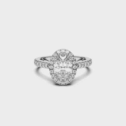 OVAL HALO RING 3.00 CTTW