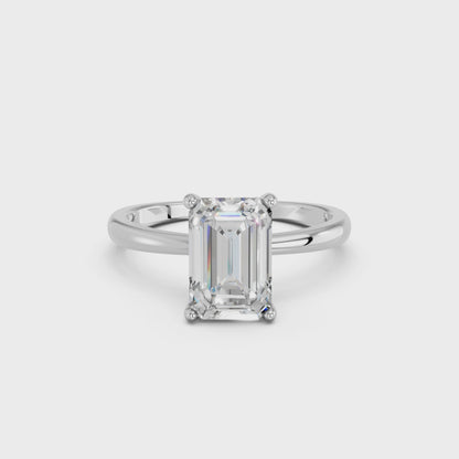 EMERALD CLASSIC CATHEDRAL HIDDEN HALO RING 2.00 CTTW