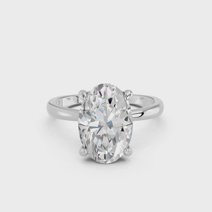 OVAL CLASSIC CATHEDRAL HIDDEN HALO RING 3.00 CTTW