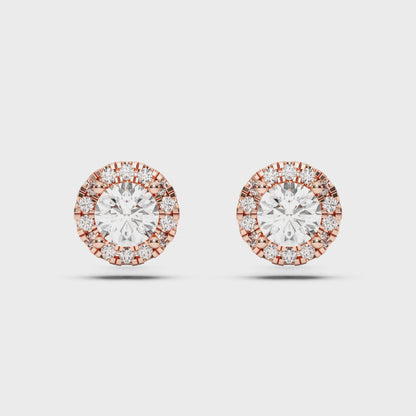 ROUND HALO EARRING 1.00 CTTW