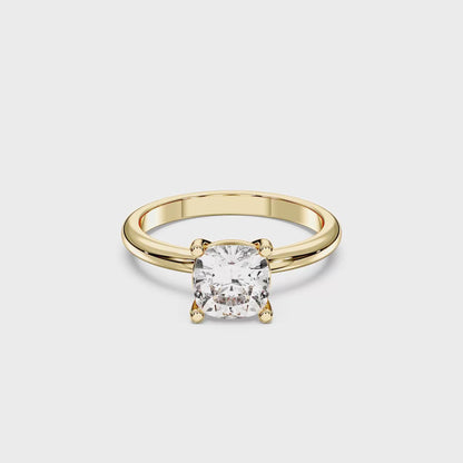 SQ.CUSHION SOLITAIRE RING 4.00 CTTW