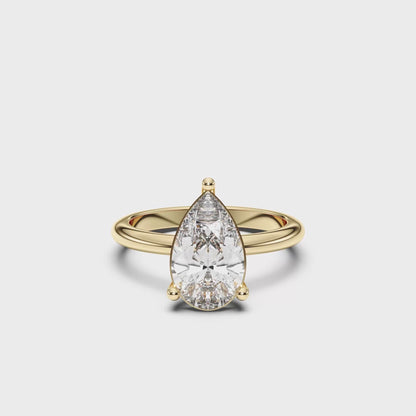 PEAR SOLITAIRE RING 3.00 CTTW