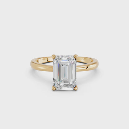 EMERALD CLASSIC CATHEDRAL HIDDEN HALO RING 2.00 CTTW