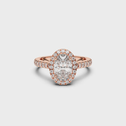 OVAL HALO RING 3.00 CTTW