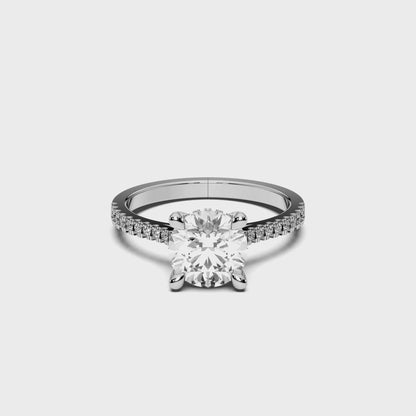 ROUND HIDDEN HALO WITH SIDE STONE 1.50 CTTW