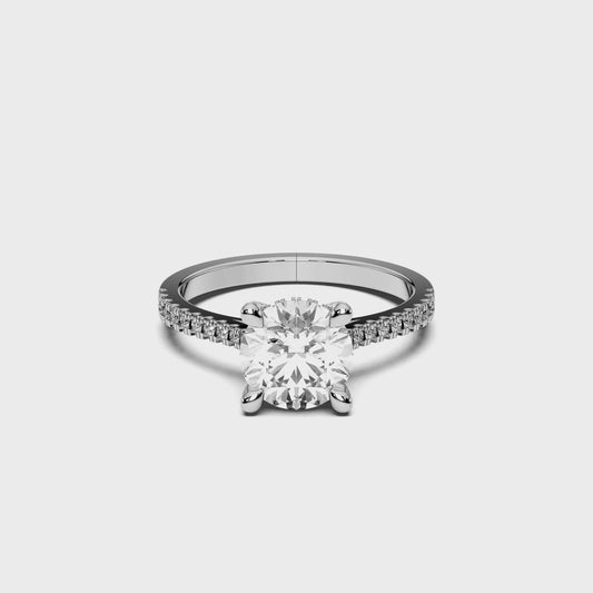 ROUND HIDDEN HALO WITH SIDE STONE 4.00 CTTW