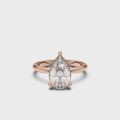 PEAR SOLITAIRE RING 3.00 CTTW