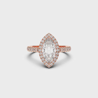 MARQUISE HALO RING 1.50 CTTW