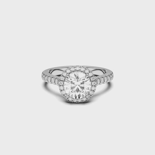 ROUND HALO RING 3.00 CTTW