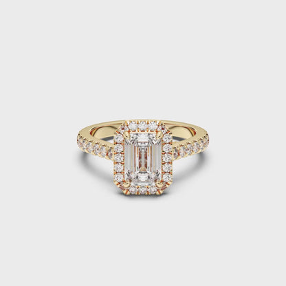 EMERALD HALO RING 1.50 CTTW