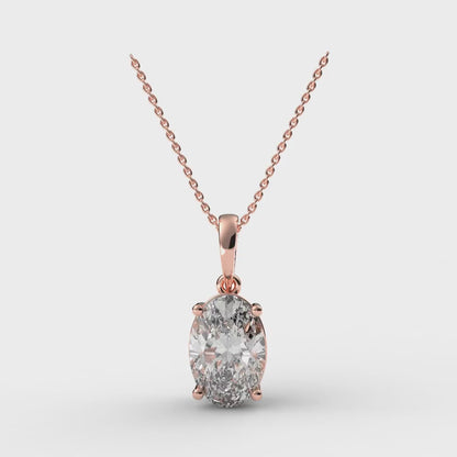 OVAL 4 PRONG SOLITAIRE PENDANT 4.00 CTTW