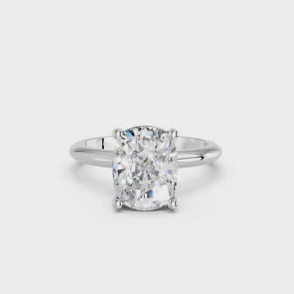 EL.CUSHION SOLITAIRE RING 3.00 CTTW
