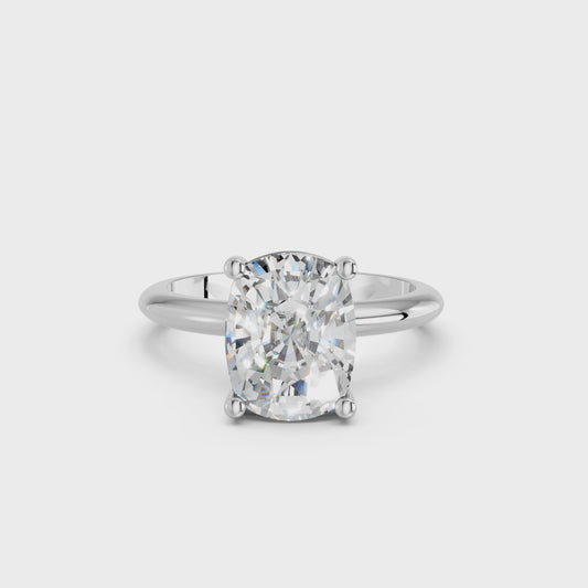EL.CUSHION SOLITAIRE RING 1.00 CTTW