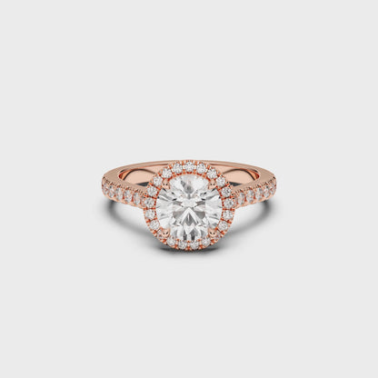 ROUND HALO RING 3.00 CTTW