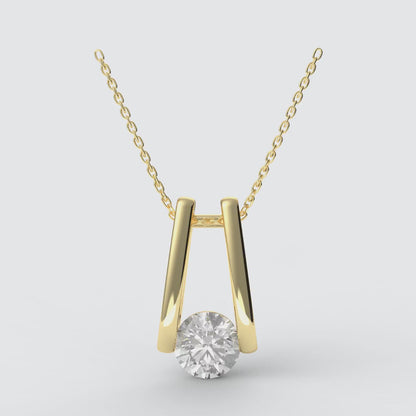 ROUND FLOATING SOLITAIRE PENDANT 1.00 CTTW