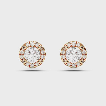 ROUND HALO EARRING 1.00 CTTW