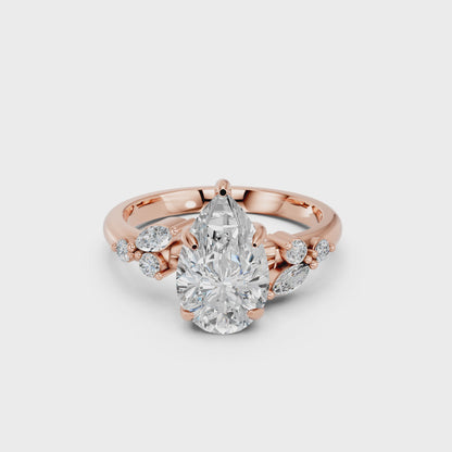 PEAR TRILOGY DIAMOND RING 2.00 CTTW