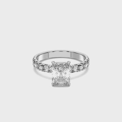 RADIANT SIDESTONE RING (THICK) 3.00 CTTW
