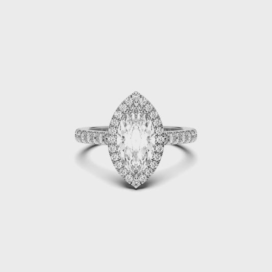 MARQUISE HALO RING 3.00 CTTW