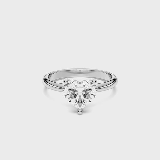 HEART SOLITAIRE RING 1.00 CTTW