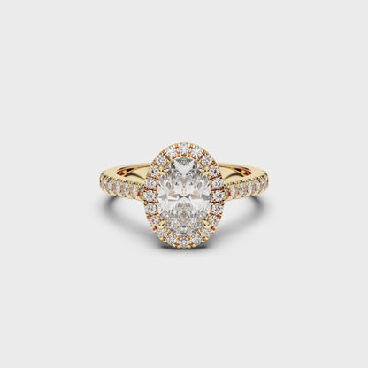 OVAL HALO RING 3.00 CTTW