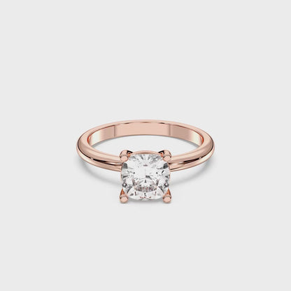 SQ.CUSHION SOLITAIRE RING 4.00 CTTW