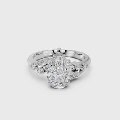 PEAR TRILOGY DIAMOND RING 2.00 CTTW