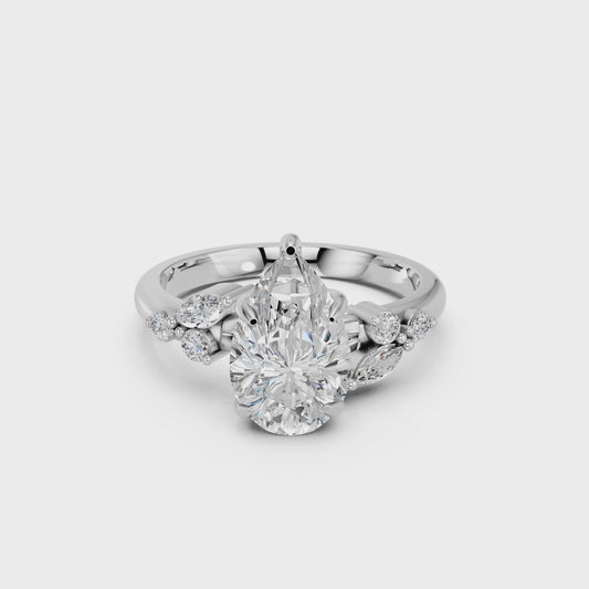PEAR TRILOGY DIAMOND RING 2.00 CTTW