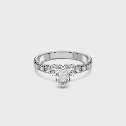 HEART SIDESTONE RING (THICK) 1.50 CTTW