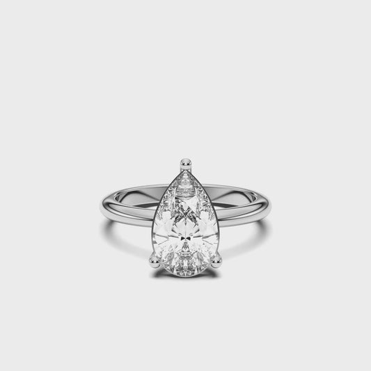 PEAR SOLITAIRE RING 1.00 CTTW