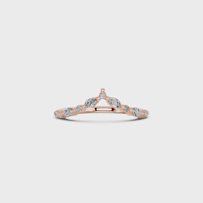 RD/MQ V SHAPE WEDDING BAND 0.30 CTTW