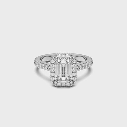 EMERALD HALO RING 1.50 CTTW