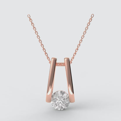 ROUND FLOATING SOLITAIRE PENDANT 1.00 CTTW