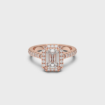 EMERALD HALO RING 1.50 CTTW