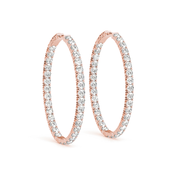14K/18K Rose Gold Diamond Hoop Earrings 2.20 – 13.00 Carats